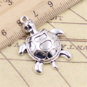 Ciondoli tartaruga mare 34x26mm ciondoli Color argento antico che fanno fai da te a mano tibetana che trovano gioielli - Product Image 2