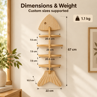 Étagère murale en bois minimaliste personnalisée à 4 niveaux, sans perçage, adhésive, pour le rangement et la présentation dans la chambre et le salon