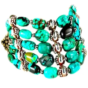 Turquoise Howlite Bangle Healing Turquoise Connector Charm Bangle Jewelry