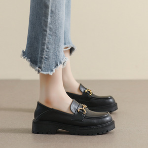 Mocassins à talons hauts <span class=keywords><strong>pour</strong></span> femmes, nouveau style 2026, adaptés aux petites personnes, rehaussant la silhouette, style britannique rétro, petites chaussures en cuir - Product Image 5