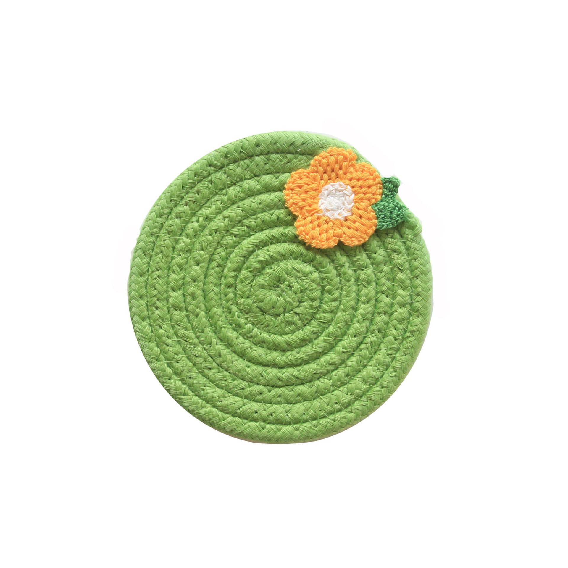 Tapete de flores pequeñas verde-amarillo