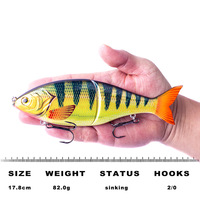 17.8CM 82G Seabass Crank Glide Leurre Naufrage Leurres De Pêche Artificiels Appâts 2 Segments Multi Jointed Swimbait