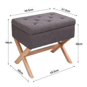 Otomana Moderna con Almacenamiento, Patas de Madera en Forma de X, Acolchado de Esponja, Fácil Montaje, Mueble para Sala de Estar, Dormitorio u Hotel - Product Image 6