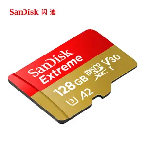 SanDisk kartu memori ekstrem 100%, kartu SD 128GB 256GB 32GB 64GB dengan V30 U3 512GB kartu Flash TF untuk ponsel kamera DVR
