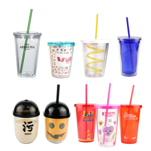 Gobelet à café glacé en plastique réutilisable à double paroi, anti-fuite, transparent personnalisé, avec couvercle et paille, 16oz/24oz/40oz, style globe de <span class=keywords><strong>neige</strong></span> - Product Image 3