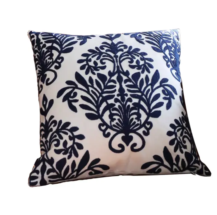 Chinese style classic household sofa pillow covers blue and white porcelain embroidery series