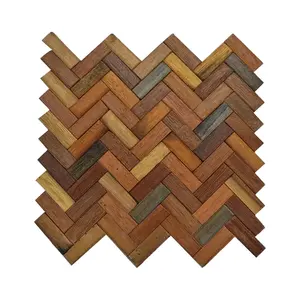 Custom style product mixed Solid wood tile wall and floor mosaic tile