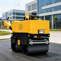 Mini-compacteur routier vibrant à double tambour, hydraulique, autoporté, pour la réparation des trottoirs et des chemins