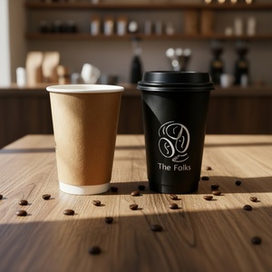 Gobelet à café en papier kraft ondulé jetable avec logo personnalisé Sunshine, pour boissons chaudes, café, hôtel, bureau, à emporter - Product Image 2