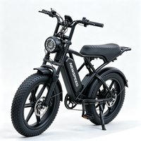 Vélo électrique rétro style Fat Bike avec pneus larges et phare LED avant pour les sports de plein air