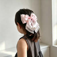 Barrette à cheveux élégante coréenne en organza avec grand nœud, décorée de perles et strass, pour femme, accessoire capillaire pour l'arrière de la tête, style doux et raffiné