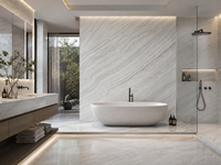 Dalles de marbre blanc nacré pour comptoirs de cuisine, carreaux de sol, murs de douche, tables à manger et lavabos en pierre sculptée sur mesure