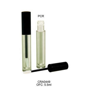 Tubo de brillo labial PCR con aplicador, tubo de base de maquillaje de marca privada de 5.5ml, tubo de brillo labial PCR vacío con cepillo OEM - Product Image 2