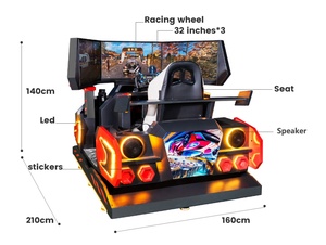 Máquina de Juego de Carreras con Movimiento de 6 Ejes Dreamland, Auto de 3 Pantallas para Parques de Diversiones - Product Image 2