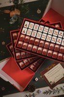 Siap Kirim Set Mahjong Klasik Merah Natal Amerika, 160 Buah Ubin Akrilik Berukir dengan Kotak Hadiah untuk Hadiah Liburan