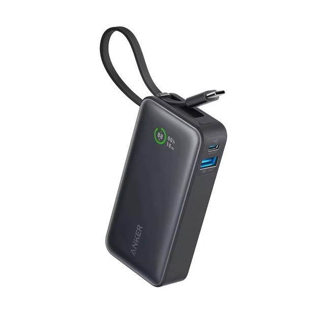 Anker Nano Power Bank 10000mAh PD 30W Max Output Fast Charging Portable Fast Charger Built-in USB-C Cable for iPhone Samsung