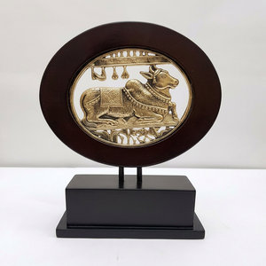 Escultura de Nandi de Latón de Lujo, Hecha a Mano, Arte Metálico en Relieve, Set de Regalo Decorativo - Product Image 1