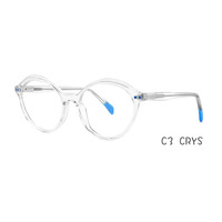 FEROCE offre spéciale lunettes colorées en cristal, montures rondes en acétate de stratification pour enfants