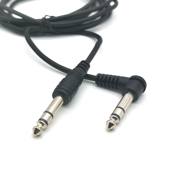 Right Angle 6.35mm TRS Stereo Phone Jack to Straight 6.35mm TRS Stereo Phone Jack Male Audio Speaker Cable