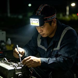 Linterna Frontal LED Recargable por USB Solar, Ajustable e Impermeable, para Trabajo, Camping, Pesca y Reparaciones al Aire Libre - Product Image 4