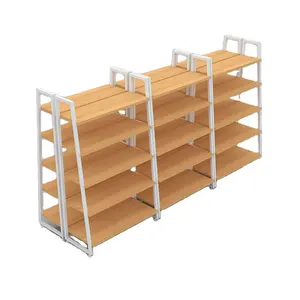 आधुनिक पुस्तक लकड़ी शेल्फ रैक खुदरा दुकान के लिए उच्च गुणवत्ता की दुकान लकड़ी प्रदर्शन शेल्फ लकड़ी अलमारियों