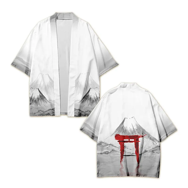 Kimono Japonês Unisex Cardigan Streetwear Camisa Masculina Yukata Kimono Haori Camisa Tradicional Japonês Samurai Vestuário