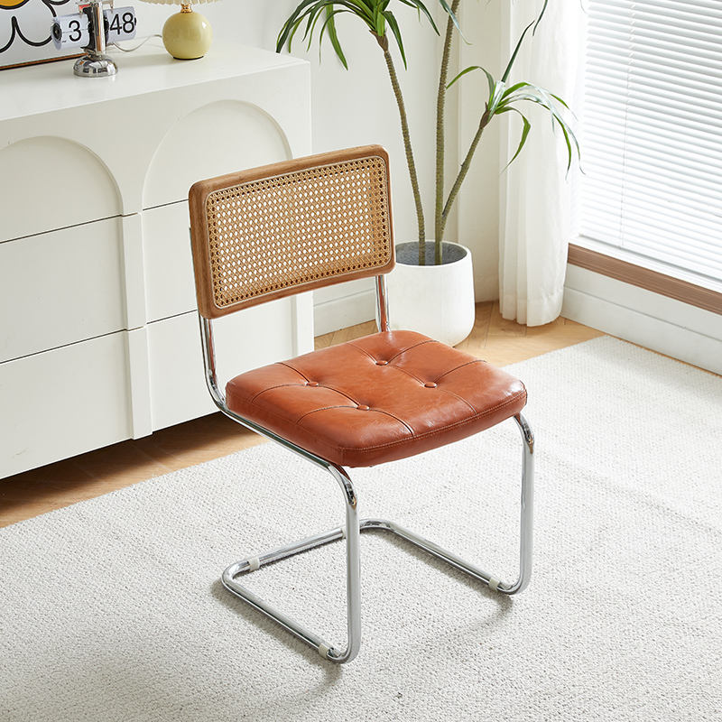 Wooden backrest with brown soft cushion