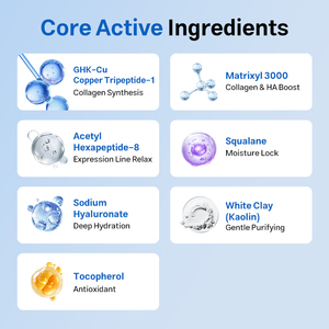 <span class=keywords><strong>Masque</strong></span> en argile professionnel OEM GHK-Cu au peptide de cuivre bleu, anti-rides, raffermissant, pour peaux matures, produits de beauté - Product Image 4