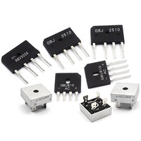 Puente Rectificador de Onda Completa KBPC3510, Monofásico de Forma Cuadrada con Cables Planos, Módulo Rectificador de 35/1000V