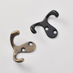 Crochets muraux doubles en fonte, bronze antique, chrome noir, pour portes et murs - Product Image 3