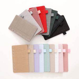 洪博最畅销的6环A6十字纹Epi皮革宽松仪表板飞叶，用于规划器，带6个卡槽 & 一个弹性笔环 - Product Image 1