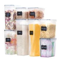 Ensemble de contenants de cuisine Haogle, 8 pièces, bocaux de conservation des aliments en plastique transparent avec boîte de conservation, design multifonctionnel
