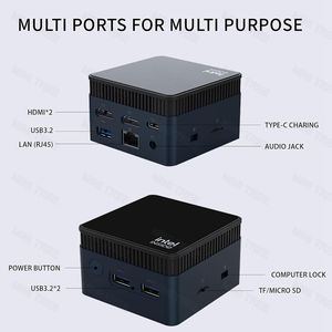 Портативный мини-ПК Intel Alder Lake N100 N150 Mini PC 12G DDR5 2xM.2 NVMe NGFF 3xusb <span class=keywords><strong>3</strong></span>,2 RJ45 2xhd2.0 Type-C маленький мини-ПК TF карта WiFi5 - Product Image 3