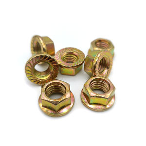 Écrou à bride en zinc couleur <span class=keywords><strong>prix</strong></span> usine de haute qualité M4 M5 M6 M7 M8 écrou de blocage à bride hexagonale moletée et filetée - Product Image 2