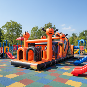 <span class=keywords><strong>Château</strong></span> gonflable tendance résistant aux UV avec toboggan, maison <span class=keywords><strong>de</strong></span> rebond gonflable pour fête d'Halloween, parcours d'obstacles avec mur d'escalade - Product Image 2