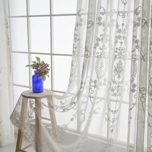 Voile lusso pizzo trasparente stampato <span class=keywords><strong>fiori</strong></span> ricamato <span class=keywords><strong>tende</strong></span> trasparenti <span class=keywords><strong>bianche</strong></span> per camera da letto - Product Image 2