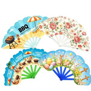 Abanico de Mano de Plástico Personalizado, Plegable y Portátil, para Regalo Empresarial con Impresión Personalizada - Product Image 1