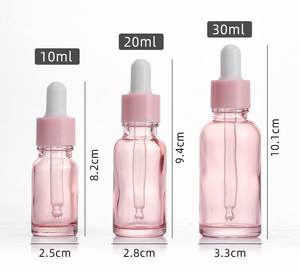 Flacon compte-gouttes en verre rose portable de 10 ml, 20 ml, 30 ml avec bouchon en plastique blanc, rechargeable, idéal pour les voyages - Product Image 2