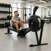 Appareil de musculation commercial : Rameur à résistance à air pour salle de sport et fitness