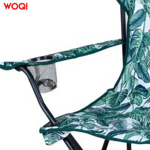 Silla de playa plegable Woqi para exteriores, color azul cielo, con marco de aluminio, reposabrazos y portavasos - Product Image 5