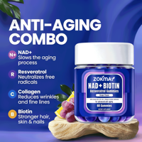 Gummies NAD Resvératrol, compléments NAD pour femmes et hommes, collagène, biotine, antioxydant, régénération cellulaire, énergie