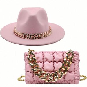 Hot Selling Custom Logo Women's Luxury Winter Fedora Hat and <b>Purse</b> Set-Casual Outdoor Polyester/Cotton - Product Image 1