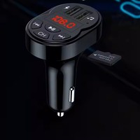 Transmisor FM para Auto 5.0, Receptor de Audio Manos Libres, Reproductor MP3, Soporte para Teléfono con Ranura para Tarjeta SD, Cargador Rápido Dual USB 3.1A, Inalámbrico, 1 Año de Garantía