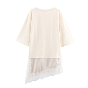 MYST&ZA Abbigliamento Donna Primavera 2026 Nuova Collezione T-Shirt Asimmetrica <span class=keywords><strong>in</strong></span> <span class=keywords><strong>Pizzo</strong></span> Semplice e Versatile 4813858 - Product Image 6