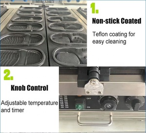 Barato y de buena calidad 4PCs 6PCs Zapato Waffle Maker Zapatilla eléctrica Waffle Machine para vendedor ambulante - Product Image 5