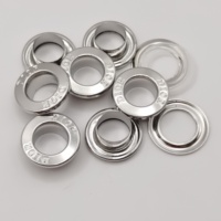 Œillet métallique rond en laiton argenté brillant, personnalisable avec gravure de nom de marque ou logo, pour vêtements, sacs à main et chaussures