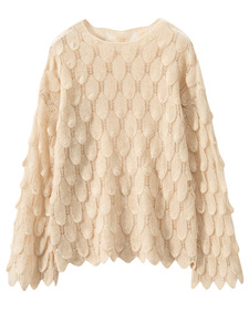 Maglione Pullover in Cashmere a forma di piuma morbida di lusso nuovo alla moda da donna - Product Image 2
