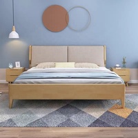 Lit de rangement tapissé en bois massif, style nordique moderne et simple, avec système de levage à vérin à gaz, taille King Size, pour chambre à coucher, maison ou hôtel