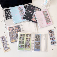 Album Foto PVC Kartun Bintang Jamur Kancing 4-grid Album Penyimpanan Stiker Foto Idola Pelajar