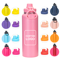 Bouteille d'eau isolée de 40oz à large ouverture avec logo Gym sous vide en verre en acier inoxydable pour le sport personnalisé